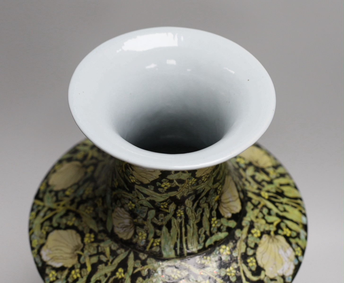 A Chinese famille noir vase, 42.5cm